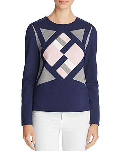 Finity Womens Geometric Colorblock Everyday Premium Top Blue 10