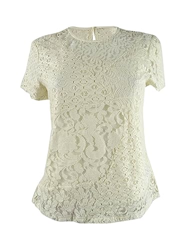 Lauren Ralph Lauren Patchwork Lace Short-Sleeve Signature Blouse