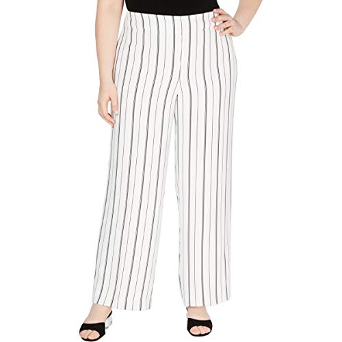 Modern Plus Size Striped Wide-Leg Signature Pants