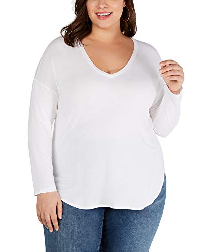 I.N.C. Plus Size V-Neck Curved-Hem T-Modern Shirt