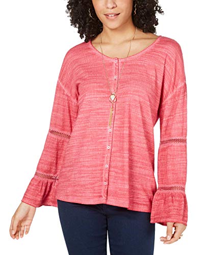 Tiered Flounce Sleeve Button-Up Premium Top