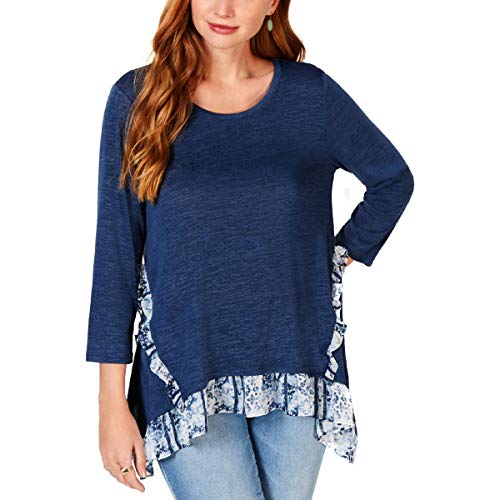 Contrasting-Ruffle Premium Top