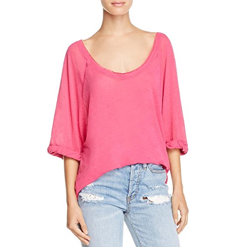 Free People Moonlight Slouchy Tee, Hot Pink M