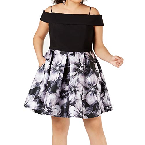 Modern Plus Size Off-The-Shoulder Fit & Flare Dress