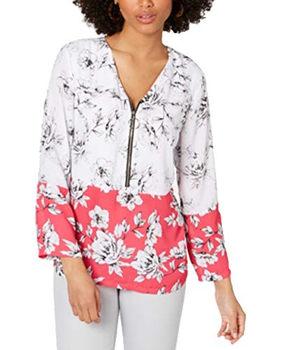Petite Printed Zip-Front Premium Top
