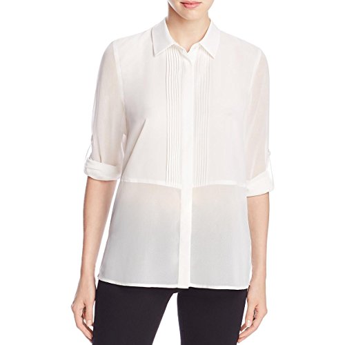 Finity Womens Pintuck Button-Down Signature Blouse