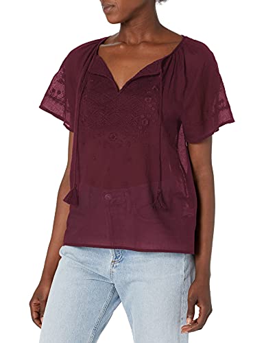 Embroidered Flutter-Sleeve Premium Top