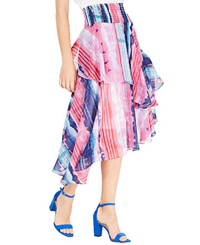 INC Smocked Ruffled Midi Modern Skirt