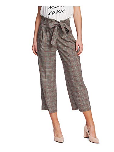 Plaid Belted Waist Capri-Length Signature Pants