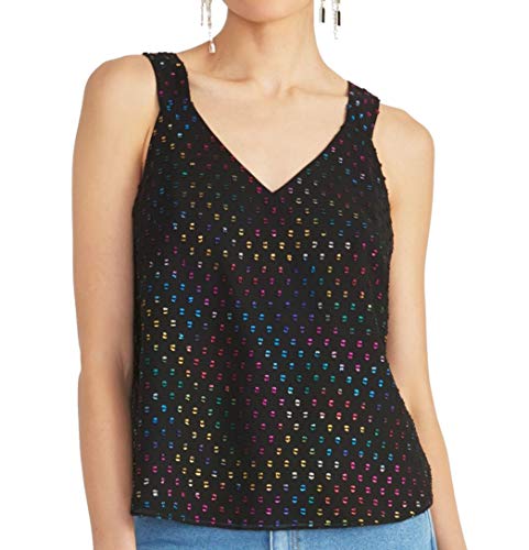 Romina Metallic-Dot Sleeveless Premium Top