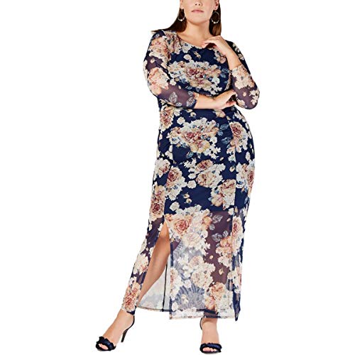 Plus Size Printed Bodycon Maxi Dress