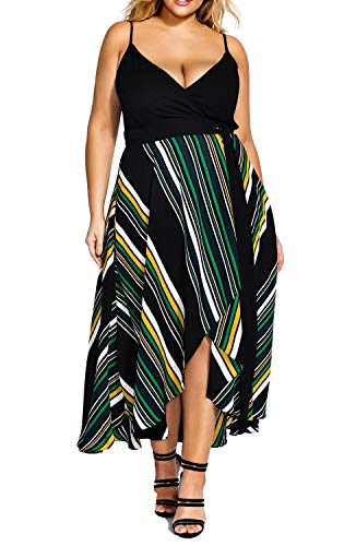Modern Plus Size Printed High-Low Dress