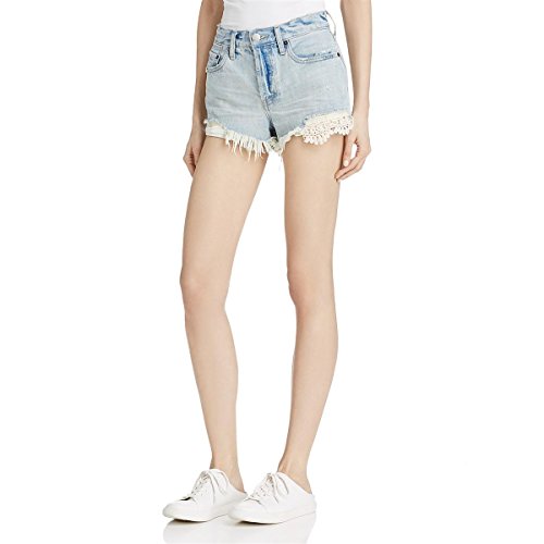 Free People Womens Daisy Chain Lace Everyday Denim Premium Shorts