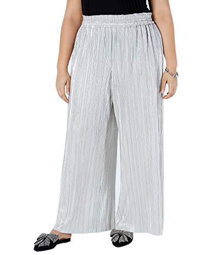 I.N.C. Plus Size Crinkle Shine Wide-Leg Signature Pants