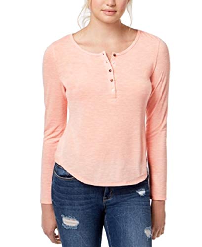 Juniors' Ruffled-Back Henley Premium Top