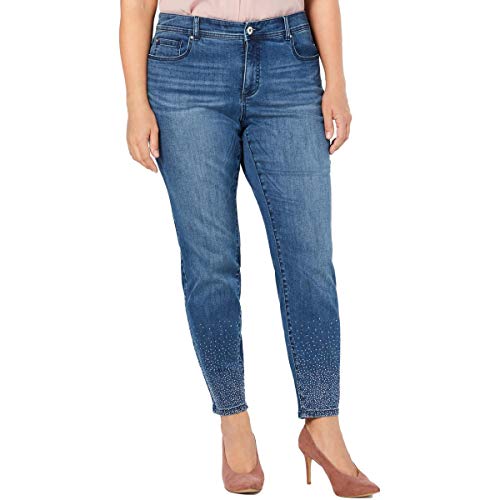 I.N.C. Plus Size Caviar Studded Skinny-Fit Premium Jeans