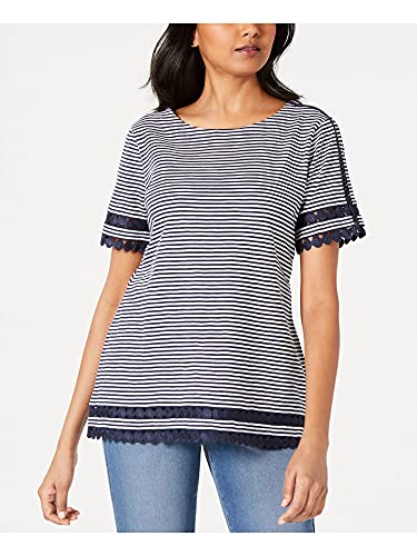 Petite Cotton Circle-Trim Premium Top