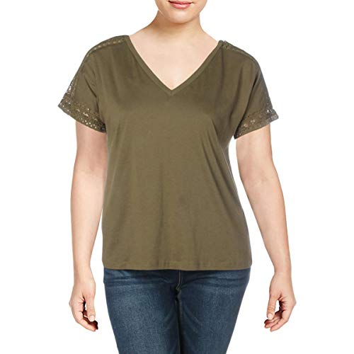 Lauren Ralph Lauren Lace Trim Short-Sleeve Premium Top