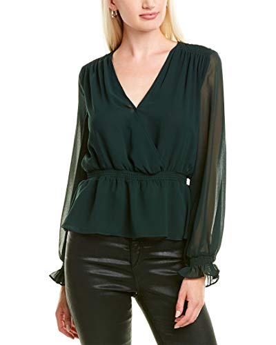 Smocked-Waist Surplice Premium Top