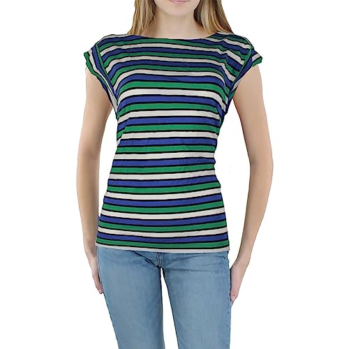 Anne Klein Womens Plus Modal Blend Striped Pullover Premium Top