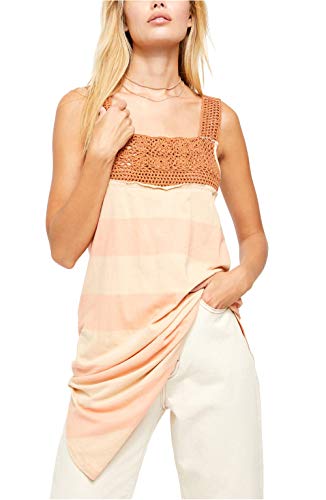 Free People Luca Tank Premium Top (Neutral/Orange, L)