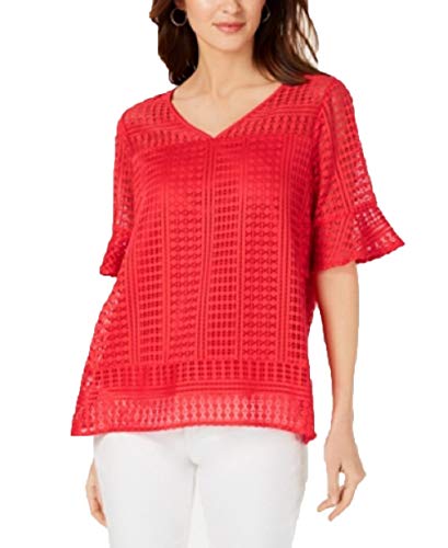 Petite Lace Bell-Sleeve Premium Top