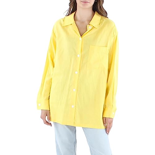 Anne Klein Linen-Blend Point Collar Shacket
