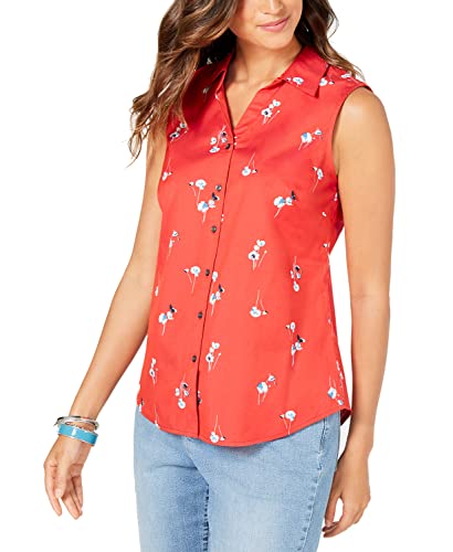 Petite Floral-Print Modern Shirt