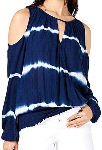 INC Tie-Dye Cold-Shoulder Premium Top