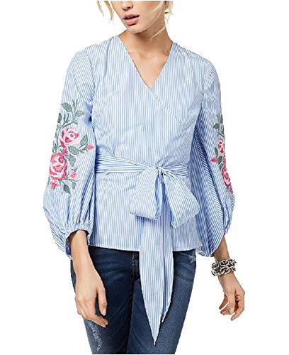 I.N.C. Embroidered Striped Signature Blouse