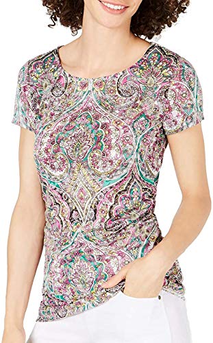 INC Printed Ruched Premium Top