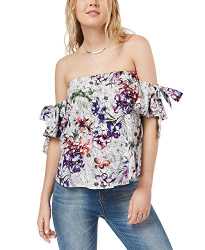 Juniors' Off-The-Shoulder Tie-Sleeve Premium Top