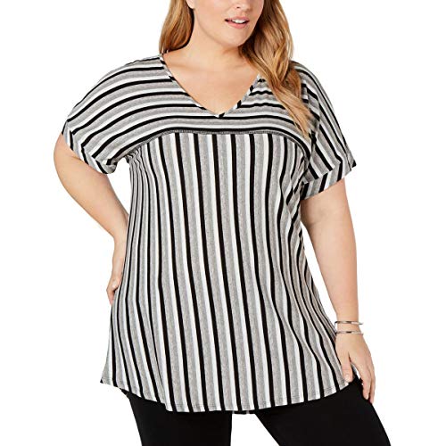 Plus Size Striped High-Low Premium Top