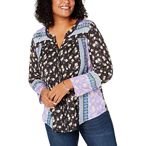 Plus Size Mixed Floral-Print Premium Top
