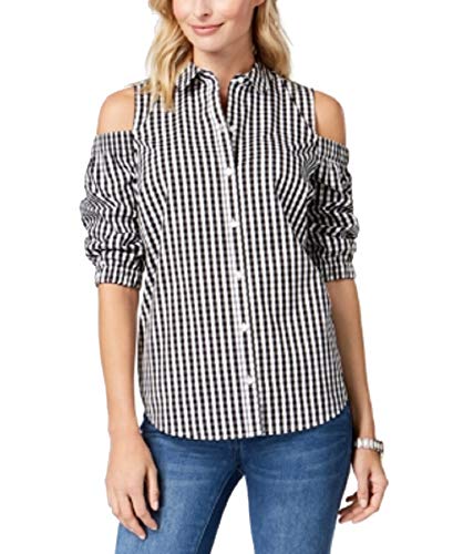 Cold-Shoulder Gingham Modern Shirt