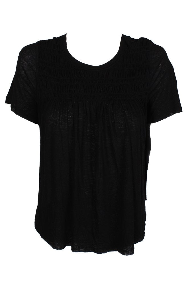 Free People Womens Linen-Blend Smocked Everyday Premium Top