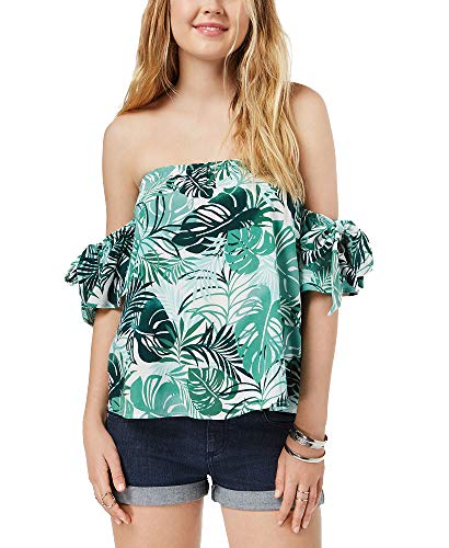 Juniors' Off-The-Shoulder Tie-Sleeve Premium Top