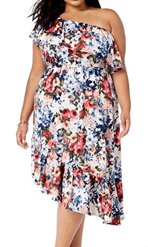 Plus Size Ruffed One-Shoulder Dress