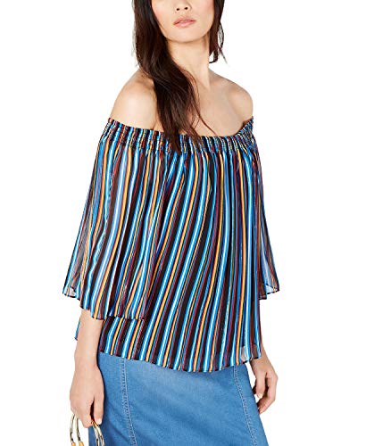 INC Printed Pleated Off-The-Shoulder Premium Top