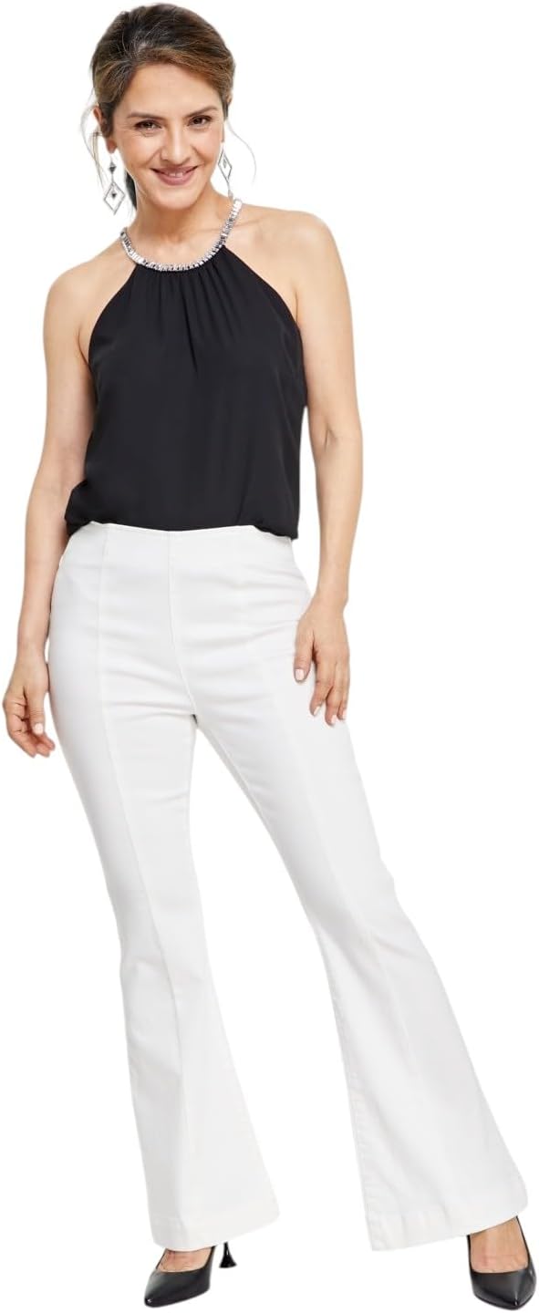 Petite High-Rise Seamed Flare-Leg Premium Jeans
