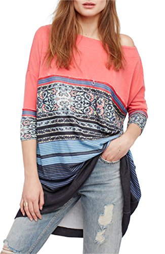 Free People Womens Boxy Printed Tee Dress