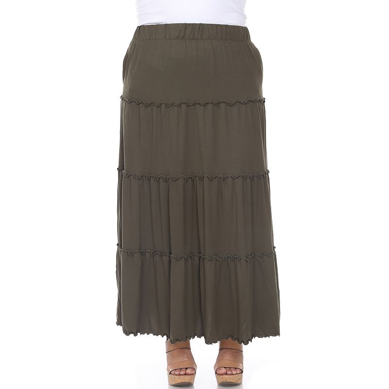 Plus Size Tiered Flounce Maxi Modern Skirt