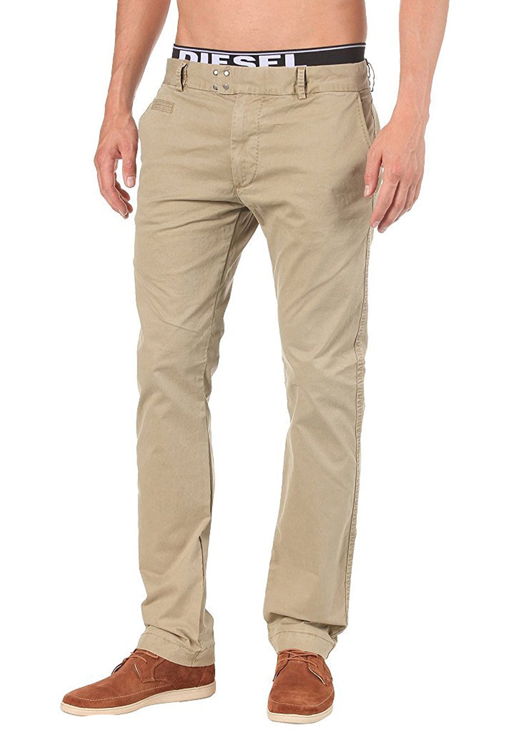 Diesel Chi-Tight-B Golden/Yellow Trousers 00Fvw Signature Pants