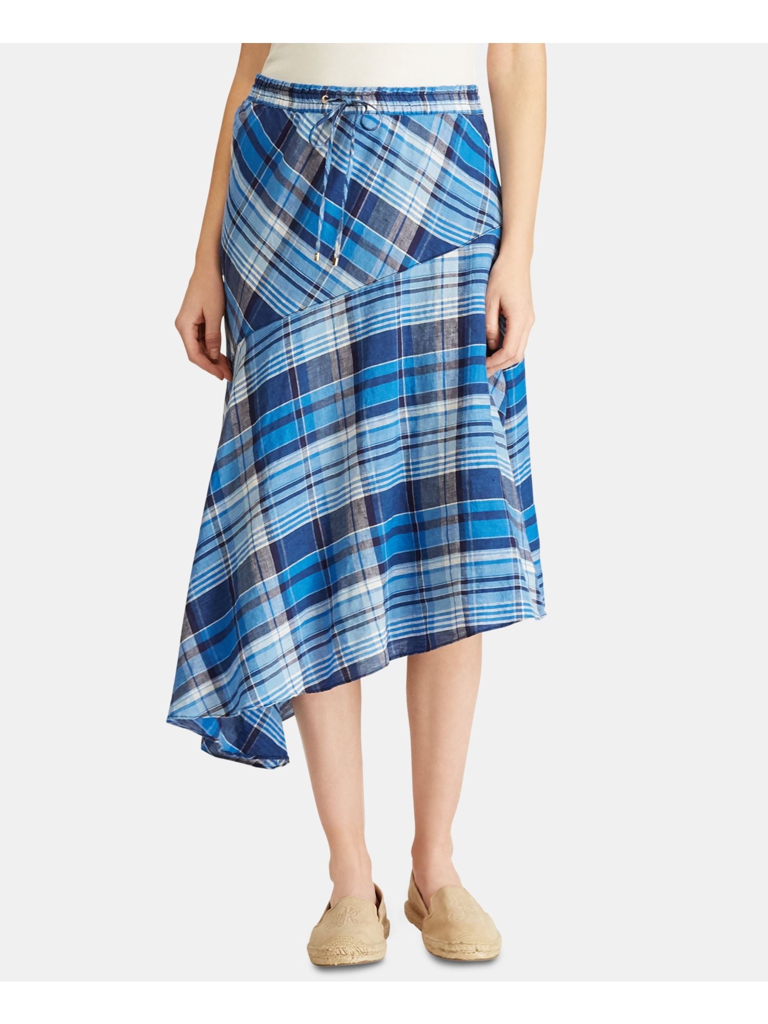 Lauren Ralph Lauren Plaid Asymmetrical Hem Modern Skirt