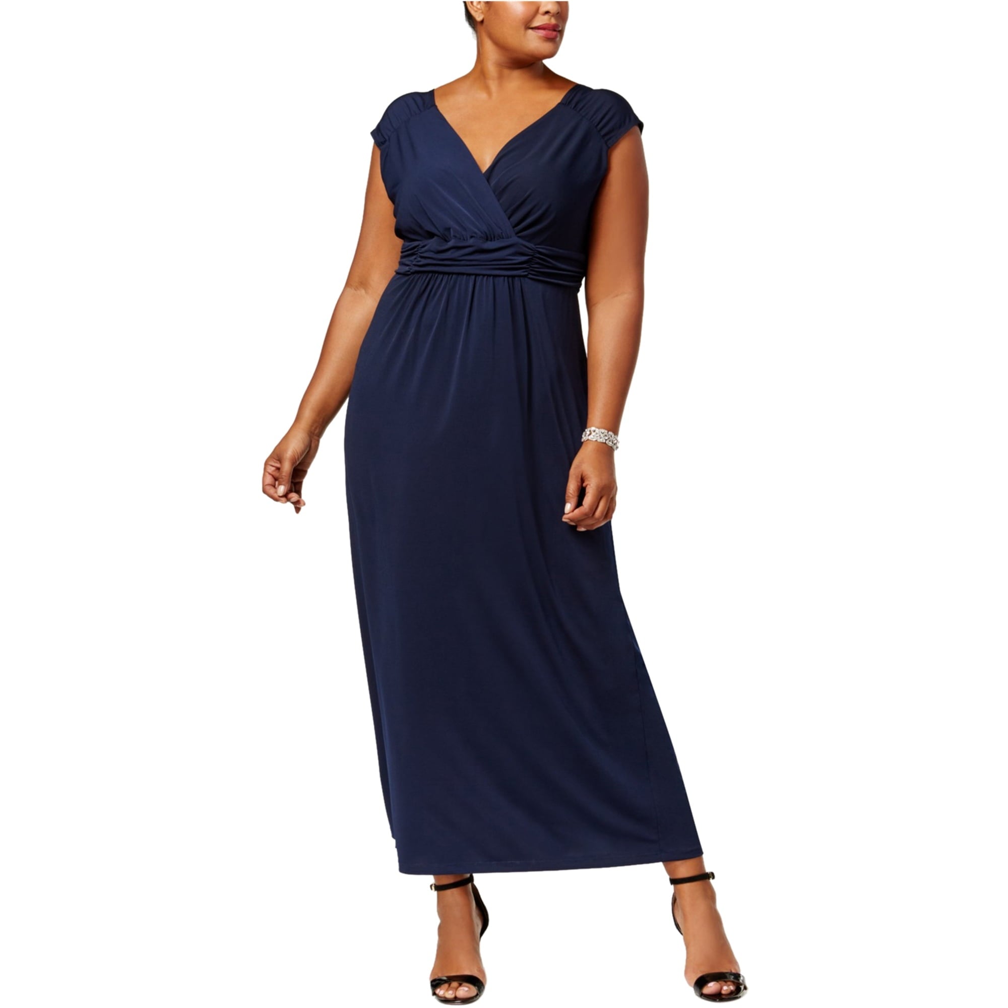 Plus Size Ruched Empire Maxi Dress