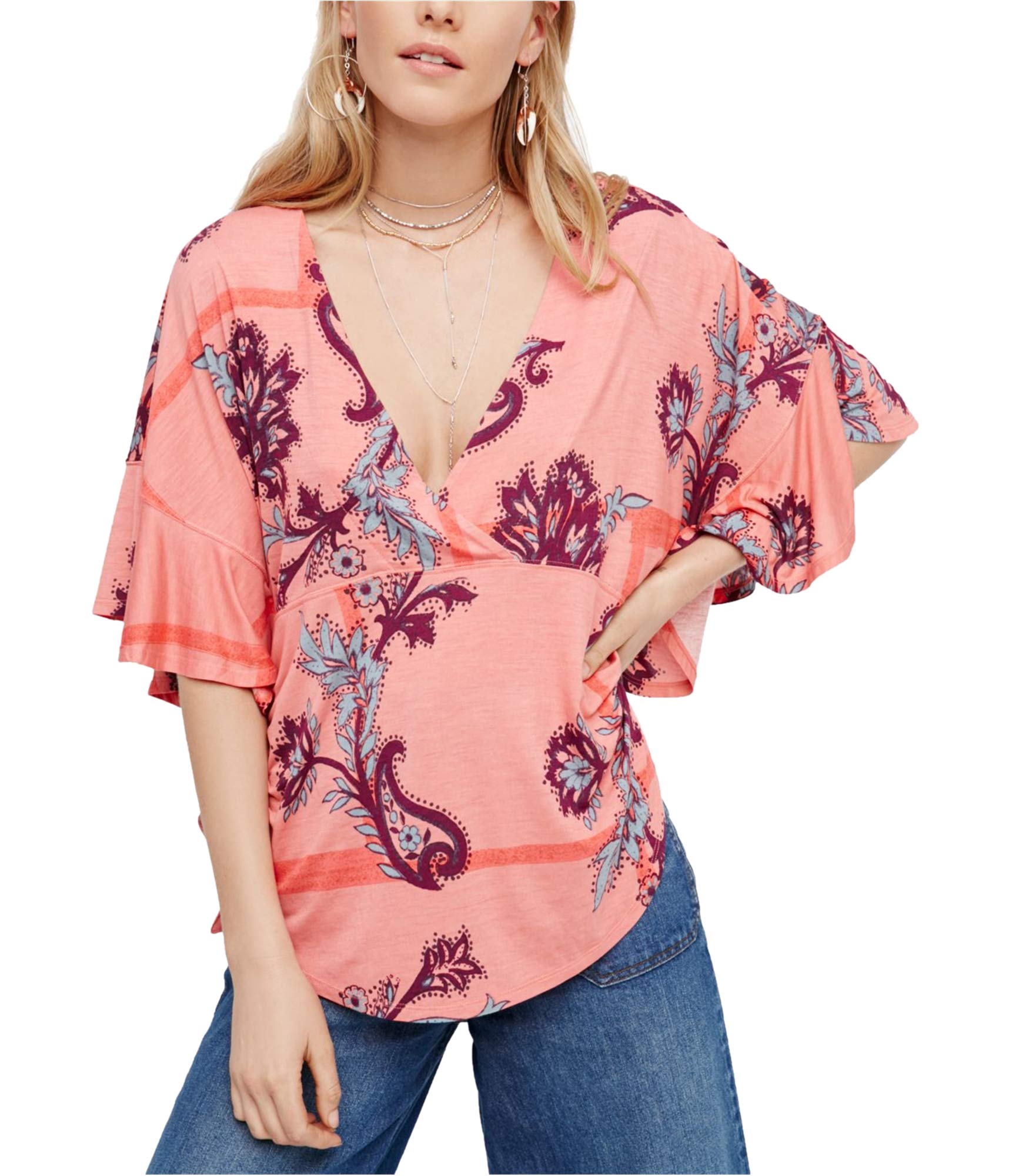 Free People Womens Maui Wowie Knit Signature Blouse