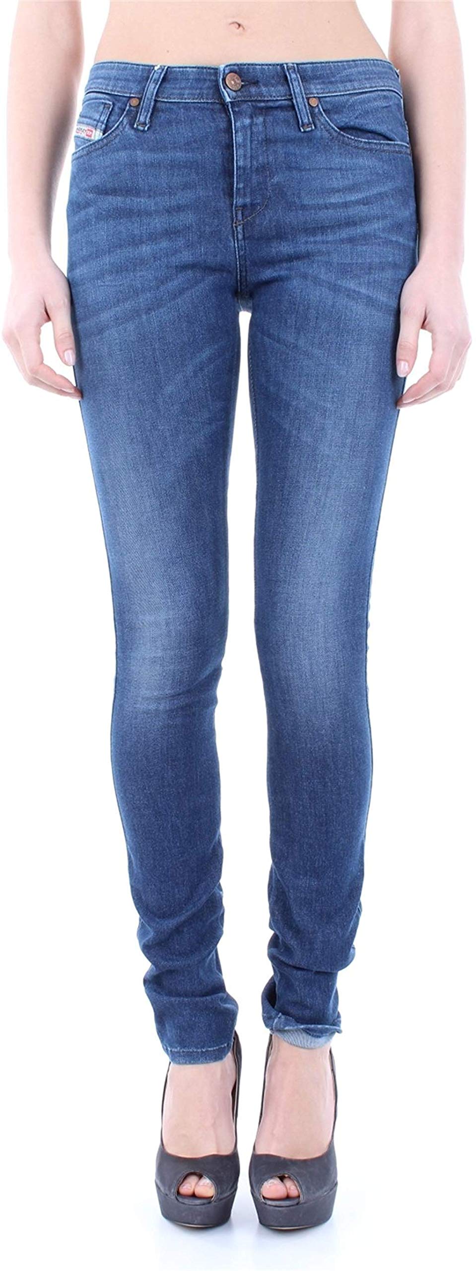 Diesel Womens Skinzee Trousers In Denim 848L Denim Premium Jeans