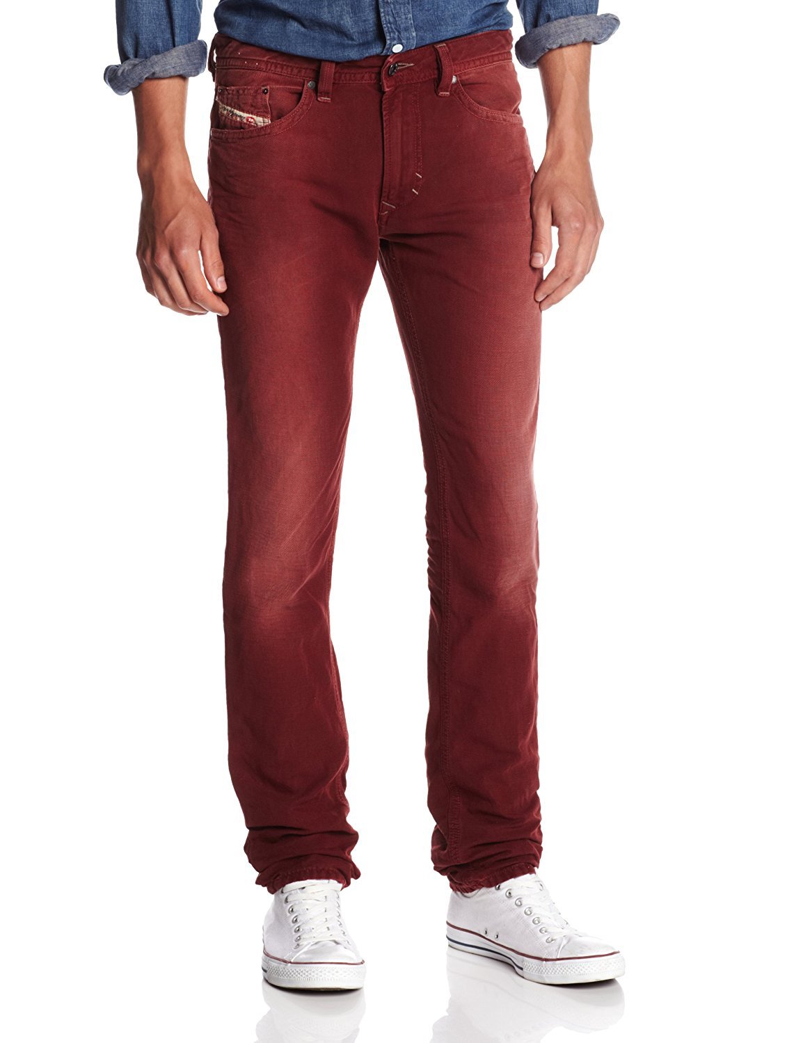 Diesel Men's Thavar Slim-Cut Skinny-Fit Pant 0818V Red