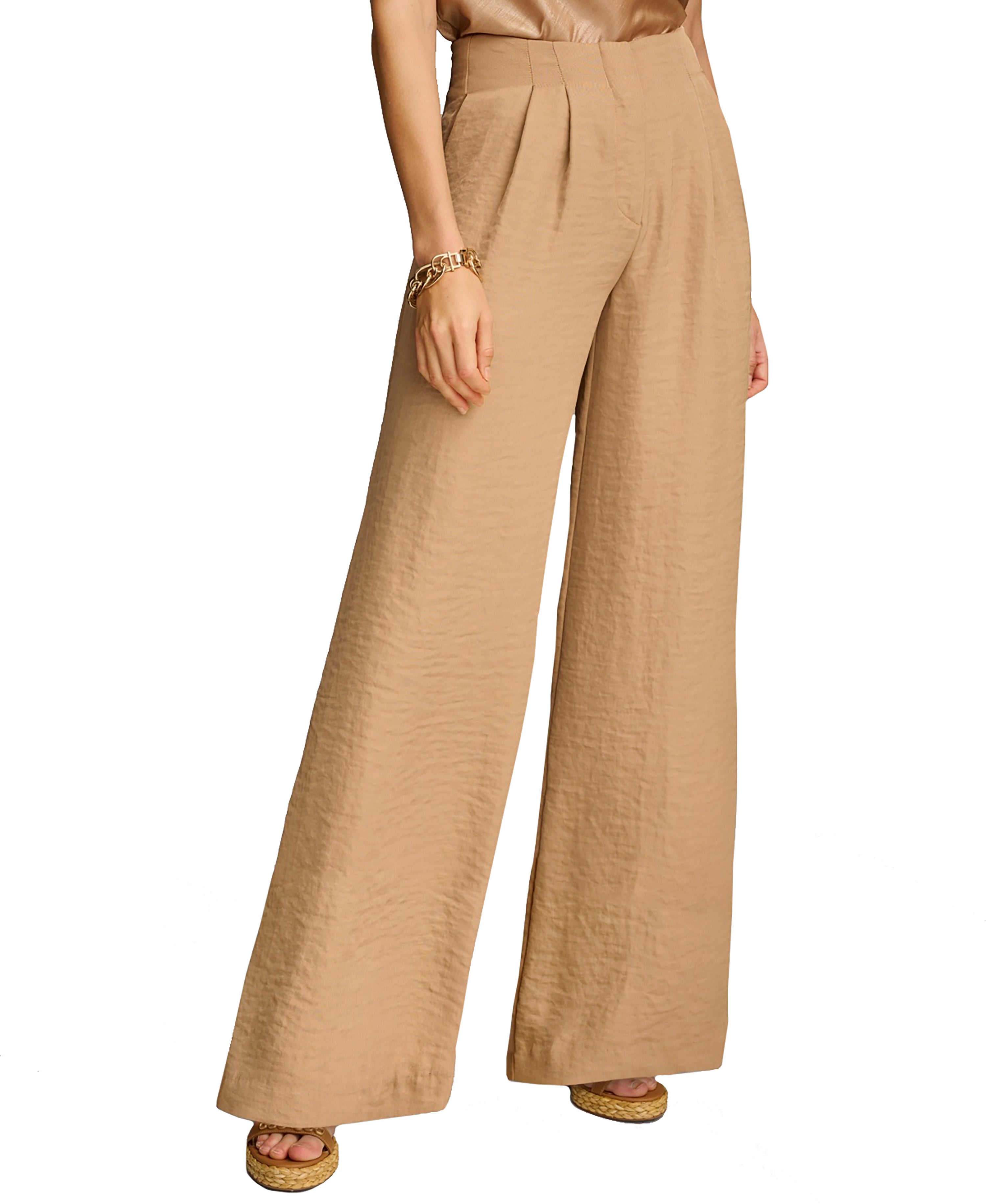 Donna Karan Women's Pleat Front Wide-Leg Signature Pants