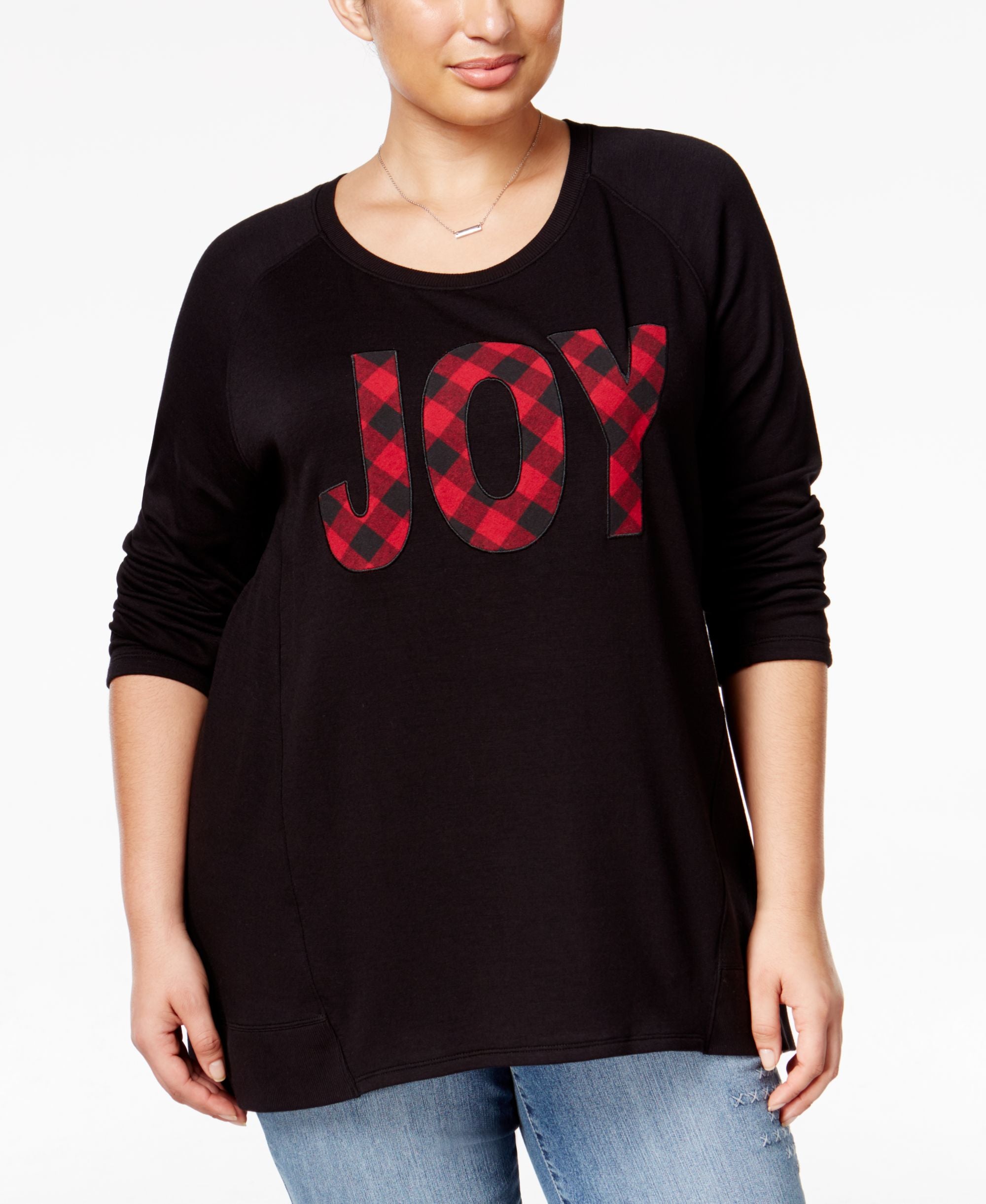 Style & Co Plus Size Joy Graphic Premium Top